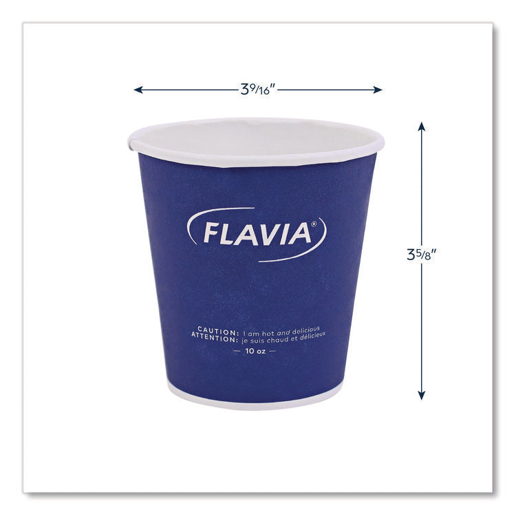 Hot Beverage Paper Cup 10 oz, FLAVIA Design, Blue, 100/Sleeve, 10 Sleeves/Carton