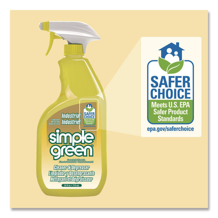 Industrial Cleaner and Degreaser, Concentrated, Lemon, 24 oz Spray Bottle