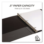 Durable D-Ring View Binders, 3 Rings, 0.5" Capacity, 11.5" x 8.5", Black, 4/Pack