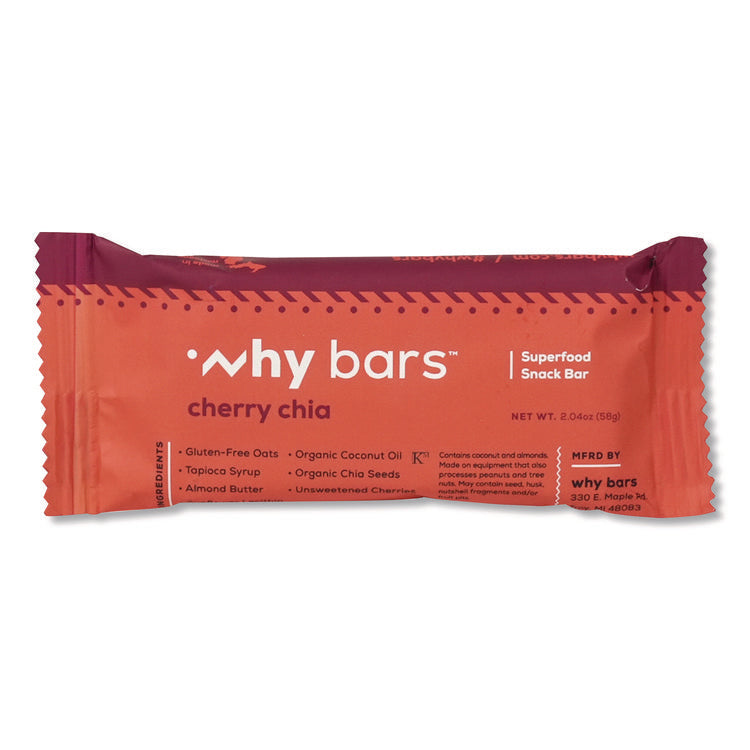Superfood Snack Bar, Cherry Chia, 2.04 oz Bar, 12/Box