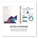 Durable D-Ring View Binders, 3 Rings, 0.5" Capacity, 11.5" x 8.5", White, 4/Pack
