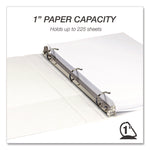 Durable D-Ring View Binders, 3 Rings, 1" Capacity, 11.5" x 8.5", White, 4/Pack