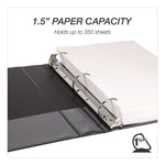 Durable D-Ring View Binders, 3 Rings, 1.5" Capacity, 11.5" x 8.5", Black, 4/Pack