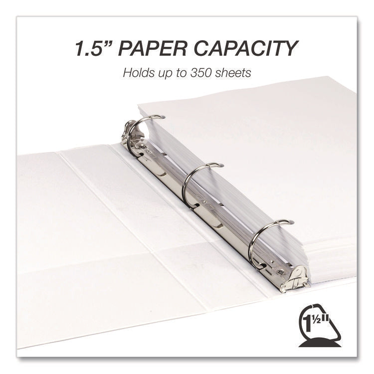 Durable D-Ring View Binders, 3 Rings, 1.5" Capacity, 11.5" x 8.5", White, 4/Pack
