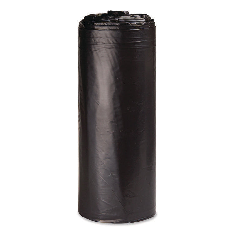 Low-Density Commercial Can Liners, 33 gal, 1.5 mil, 33" x 39", Black, Interleaved Roll, 20 Bags/Roll, 5 Rolls/Carton
