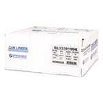 Low-Density Commercial Can Liners, 33 gal, 1.5 mil, 33" x 39", Black, Interleaved Roll, 20 Bags/Roll, 5 Rolls/Carton