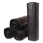 Low-Density Commercial Can Liners, 60 gal, 1.15 mil, 38 x 58, Black, Interleaved Roll, 25 Bags/Roll, 4 Rolls/Carton