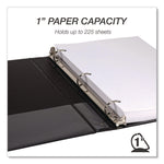 Durable D-Ring View Binders, 3 Rings, 1" Capacity, 11.5" x 8.5", Black, 4/Pack