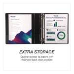 Durable D-Ring View Binders, 3 Rings, 1.5" Capacity, 11.5" x 8.5", Black, 4/Pack