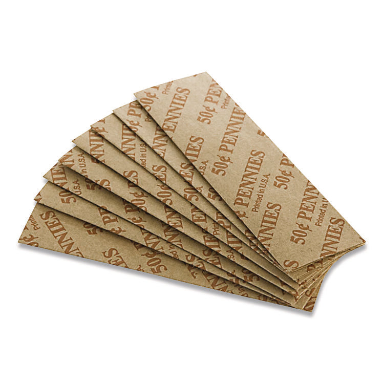 Flat Coin Wrappers, Pennies, $.50, 1000 Wrappers/box