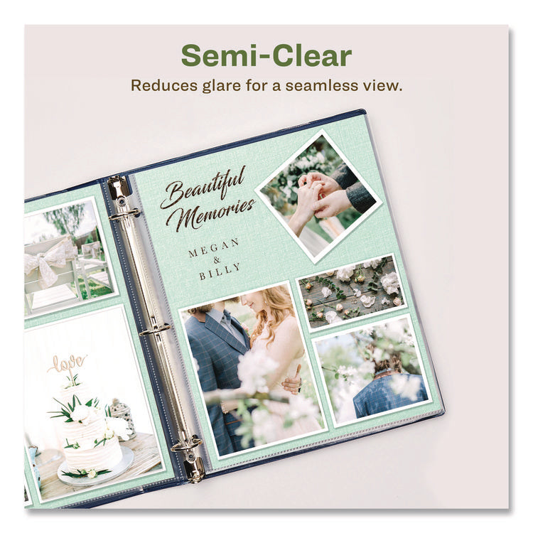 Recycled Economy Weight Sheet Protector, Side: 3-Hole Punched, Top Load 8.5 x 11 Insert, Semi-Clear Front, 100/Box