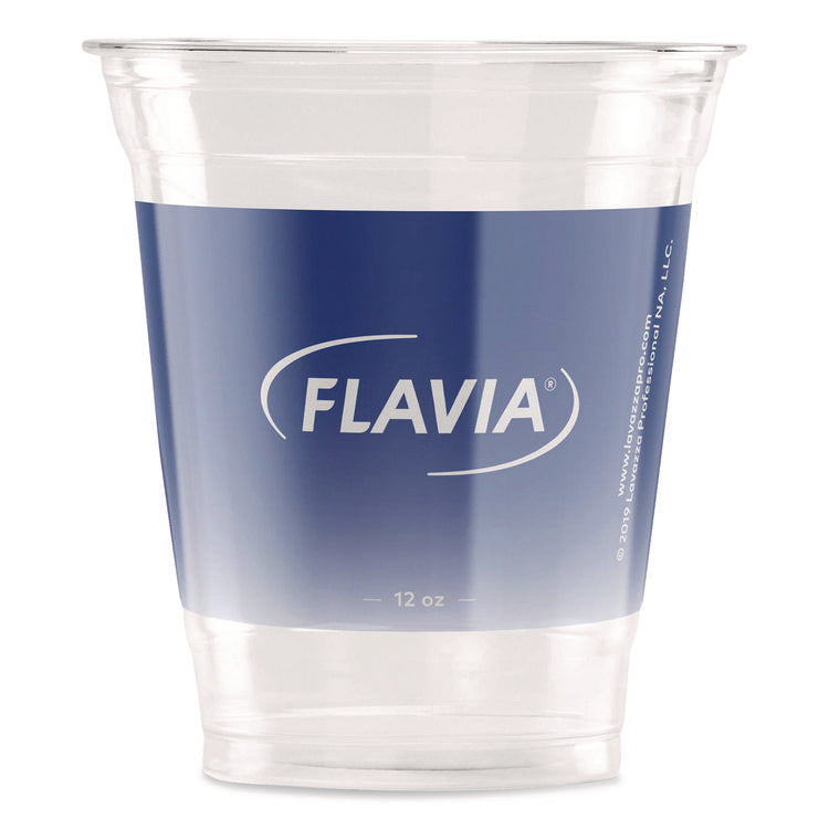 Cold Cups 12 oz, Blue Band Flavia Logo, Clear/Blue, 900/Carton