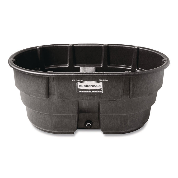 Stock Tank, 150 gal, 39" x 58" x 25", Polyethylene, Black