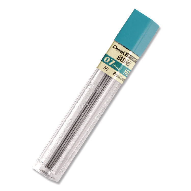 Super Hi-Polymer Lead Refill, 0.7 mm, HB, Black, 12 Leads/Tube, 3 Tubes/Pack