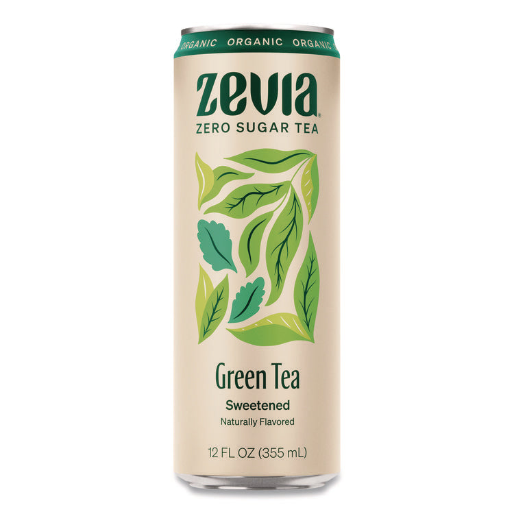 Zero Sugar Naturally Sweetened Green Tea, 12 oz Can, 12/Carton