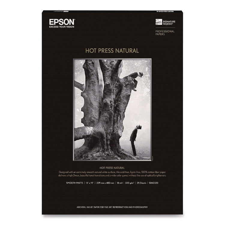 Hot Press Natural Fine Art Paper, 17 Mil, 13 X 19, Smooth Matte Natural, 25/pack