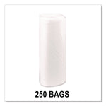 Eco Strong Plus Can Liners, 33 gal, 13 mic, 33" x 39", Natural, Perforated Roll, 250/Carton
