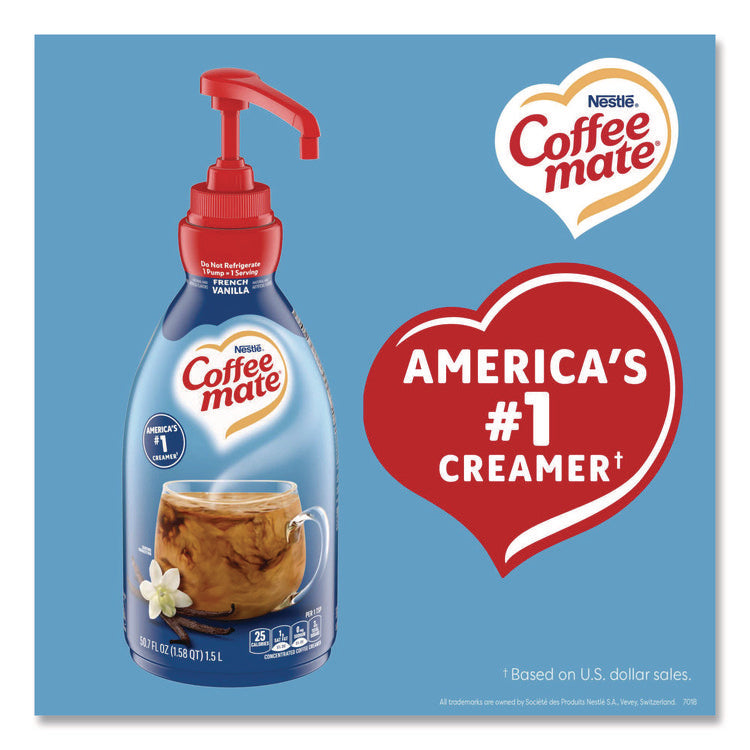 Liquid Coffee Creamer, French Vanilla, 1.5 L Pump Bottle, 2/Carton