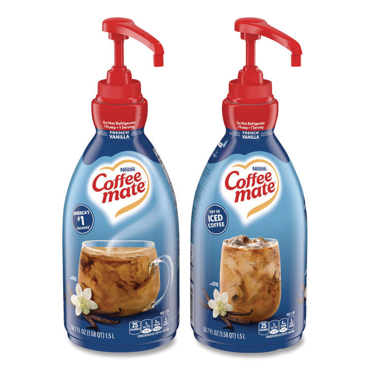 Liquid Coffee Creamer, French Vanilla, 1.5 L Pump Bottle, 2/Carton