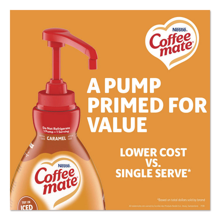 Liquid Creamer Pump Bottle, Caramel, 50.7 oz Pump Bottle, 2/Carton
