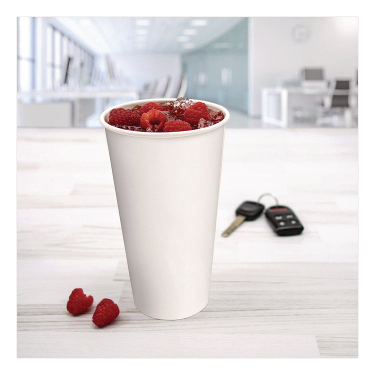 Double Sided Poly (DSP) Paper Cold Cups, 28 oz to 32 oz, White, 40 Cups/Sleeve, 12 Sleeves/Carton