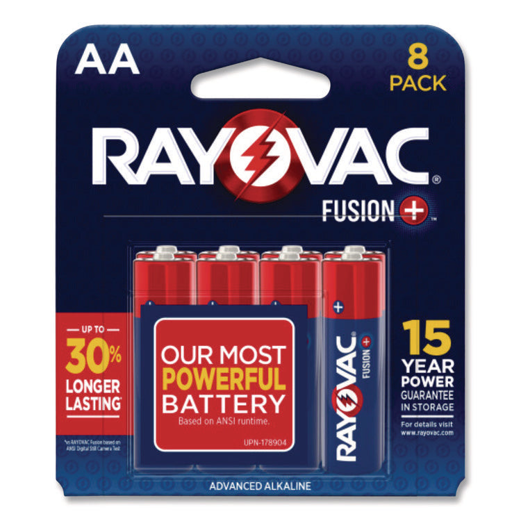 Fusion Performance Alkaline AA Batteries, 8/Pack