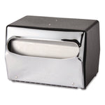 Tabletop Napkin Dispenser, 7.5" x 6" x 5.3", Black/Chrome