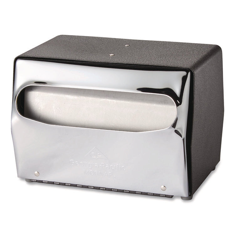 Tabletop Napkin Dispenser, 7.5" x 6" x 5.3", Black/Chrome