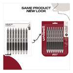 Signo 207 Gel Pen, Retractable, Medium 0.7 mm, Black Ink, Clear/Black Barrel, 8/Pack