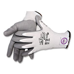 Great White 3GX Seamless Knit Dyneema Diamond Blended Gloves, EN388: 4542, Medium, White/Gray, Pair