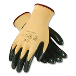 KEV Seamless Knit Kevlar Gloves, EN388: 3X21B, Large, Yellow/Black, 12 Pairs