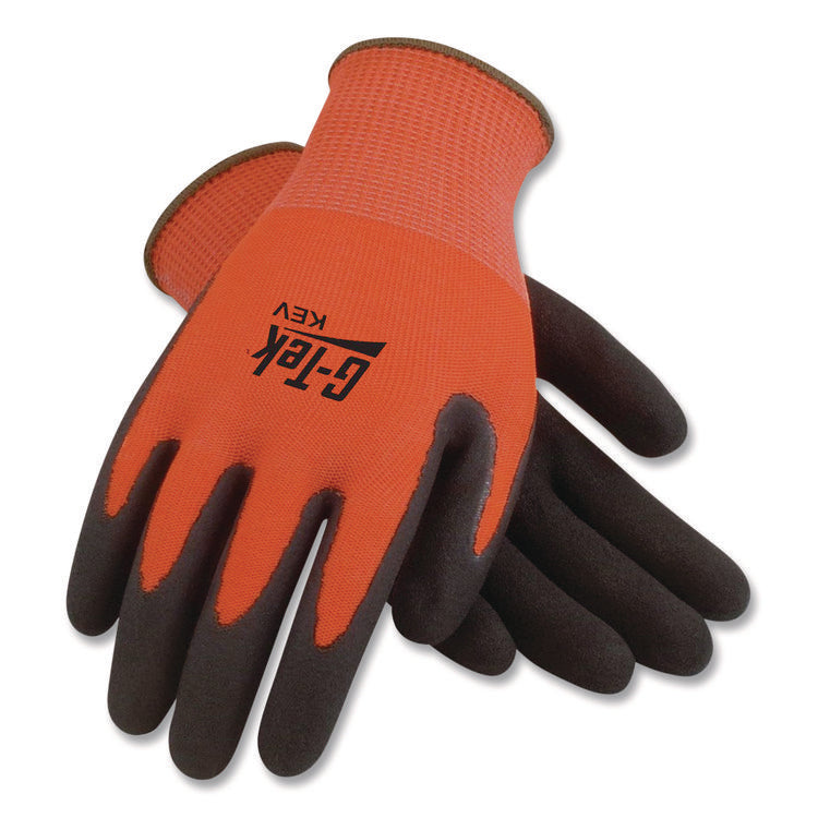 KEV Hi-Vis Seamless Knit Kevlar Gloves, EN388: 4X31, X-Large, Red/Black, Pair