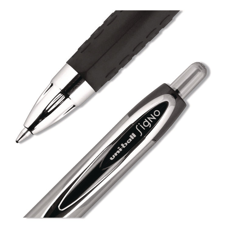 Signo 207 Gel Pen Value Pack, Retractable, Medium 0.7 mm, Black Ink, Smoke/Black Barrel, 36/Box