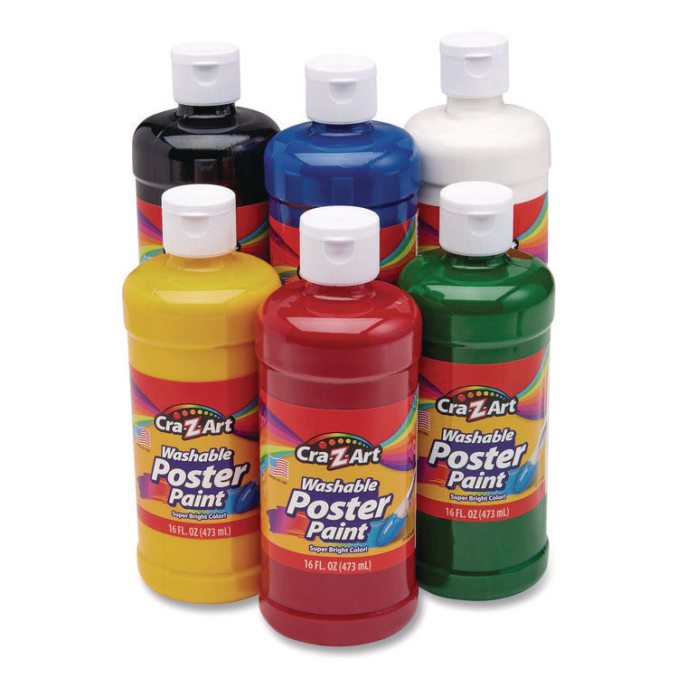 Washable Kids Paint, Assorted Colors, 16 oz Bottle, 6/Pack