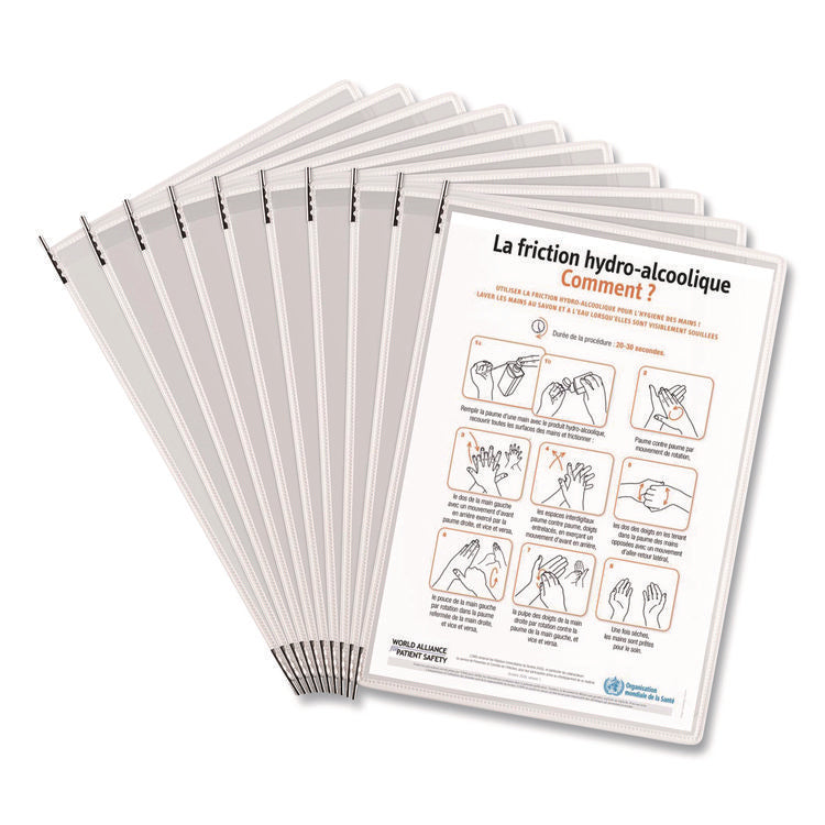 Antimicrobial Pivoting Pockets, 1 Section, White, 10/Pack