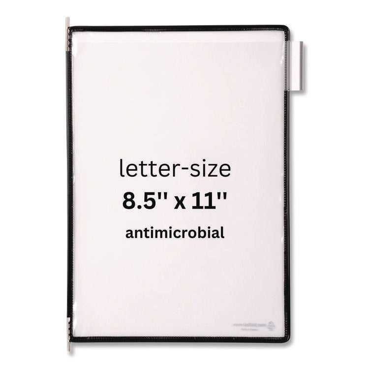 Antimicrobial Pivoting Pockets, 1 Section, Black, 10/Pack