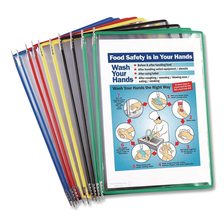 Antimicrobial Pivoting Pockets, 1 Section, Assorted Colors, 10/Pack