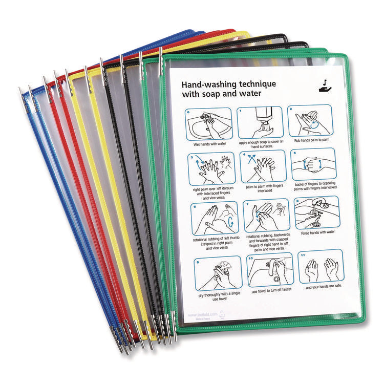 Antimicrobial Pivoting Pockets, 1 Section, Assorted Colors, 10/Pack
