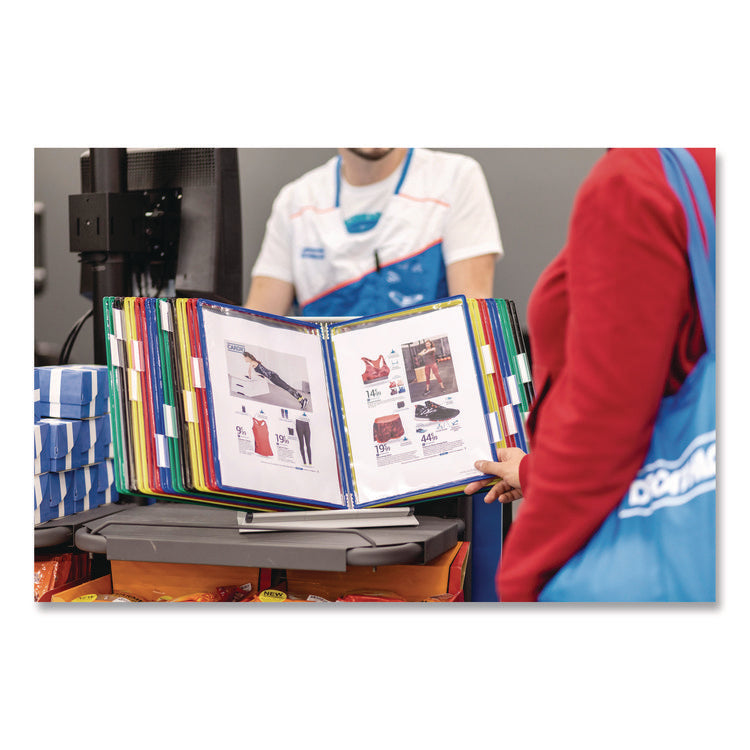 Desktop Reference and Display System, 30 Panels with Assorted Borders, White Base