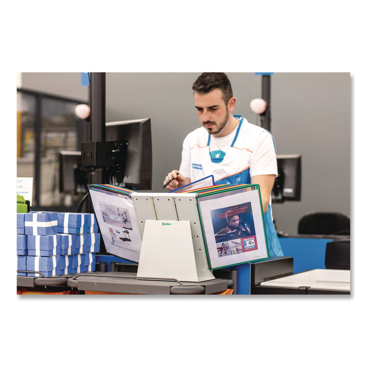 Desktop Reference and Display System, 30 Panels with Assorted Borders, White Base