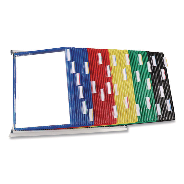 Desktop Reference and Display System, 60 Panels with Assorted Borders, White Base
