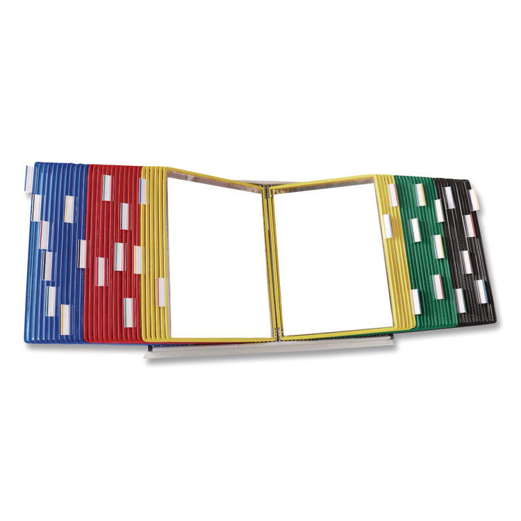 Desktop Reference and Display System, 60 Panels with Assorted Borders, White Base