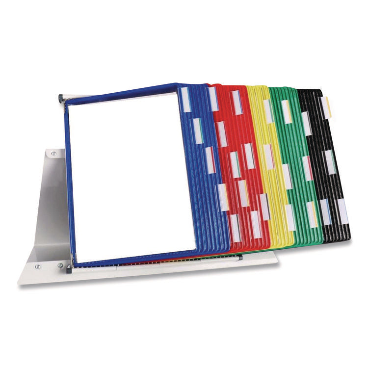 Desktop Reference and Display System, 40 Panels with Assorted Borders, White Base