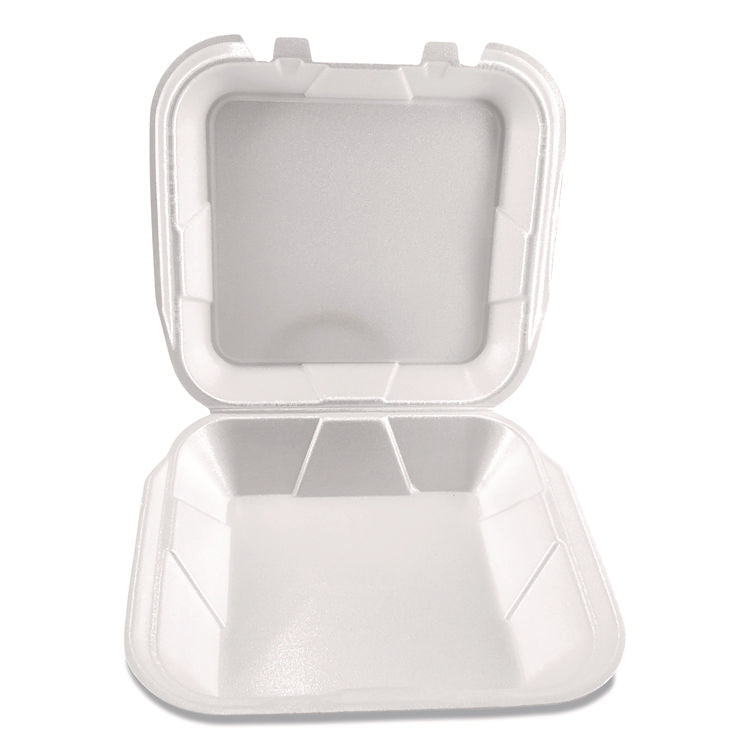 Foam Hinged Lid Containers, 9 x 10 x 3, White, Foam, 200/Carton