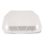 Foam Hinged Lid Containers, 9 x 10 x 3, White, Foam, 200/Carton
