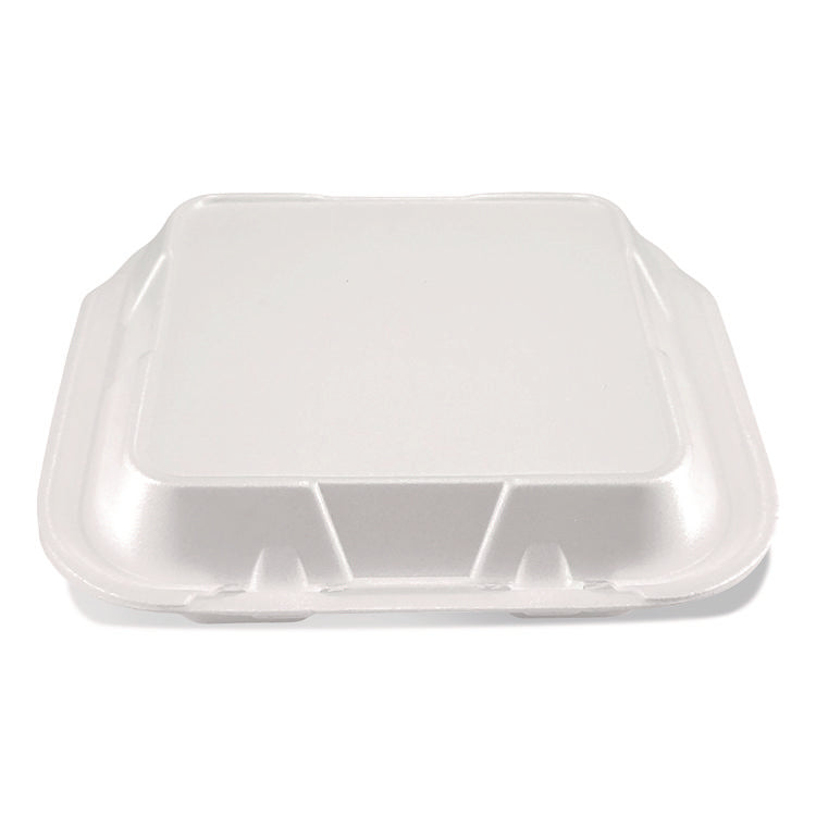 Foam Hinged Lid Containers, 9 x 10 x 3, White, Foam, 200/Carton