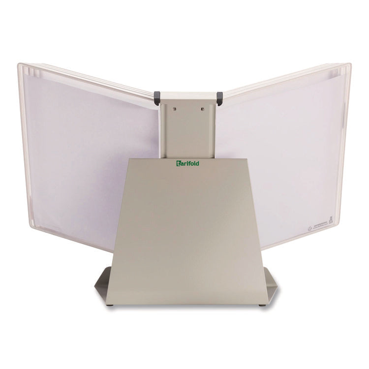 Antimicrobial Desktop Reference and Display System, 10 Panels with White Borders, White Base