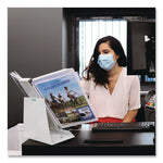 Antimicrobial Desktop Reference and Display System, 10 Panels with White Borders, White Base