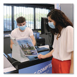 Antimicrobial Desktop Reference and Display System, 10 Panels with White Borders, White Base