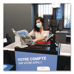 Antimicrobial Desktop Reference and Display System, 10 Panels with White Borders, White Base